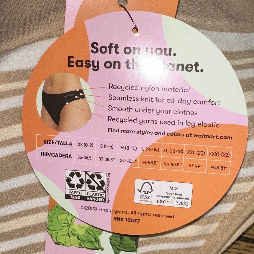 Kindly Yours Thong Underwear Seamless 3-Pack Lot Tan New Women's 2X XXL (20) NWT - Picture 4 of 6
